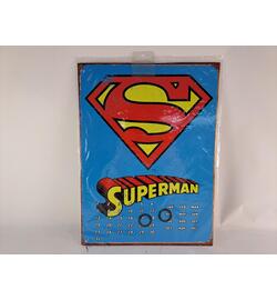 Vintage Superman Logo Reusable Metal Calendar