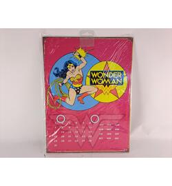 Vintage Wonder Woman Fighting Reusable Metal Calendar