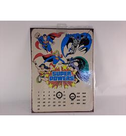 Vintage DC Heroes Reusable Metal Calendar
