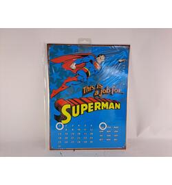 Vintage Superman Flying Reusable Metal Calendar