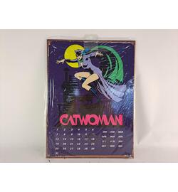 Vintage Catwoman Reusable Metal Calendar