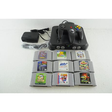 Nintendo N64 w/ 9 Games Incl. Harvest Moon, Pokemon & More - Japanese
