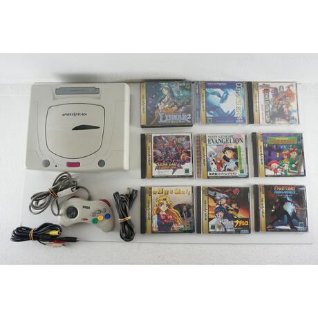 Saturn Console White Set With 9 Games Japan