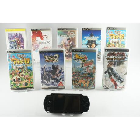 Playstation Portable Console Black With 9 Games JP