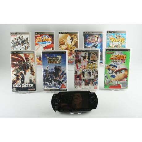 Playstation Portable Console Black With 9 Games JP