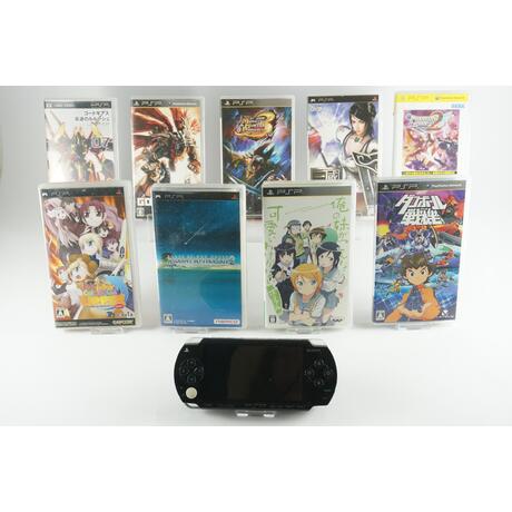 Playstation Portable Console Black With 9 Games JP