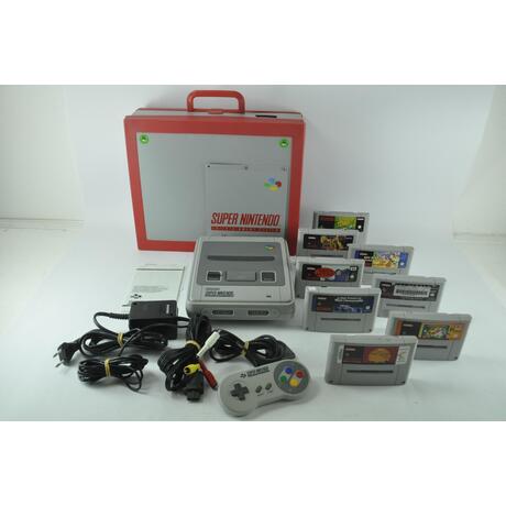 Super Nintendo Console In Case (8 Games)