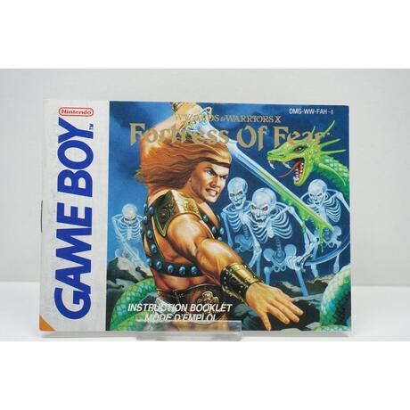 Game Boy Wizards and Warrios X Fotress of Fear Manual